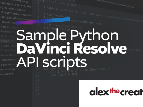 DaVinci Resolve API sample python scripts