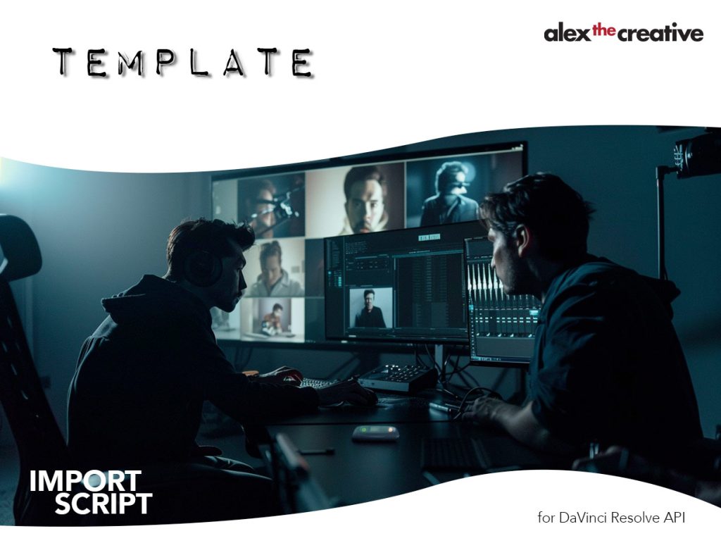 DaVinci Resolve API Import Clips into Template Timeline Script